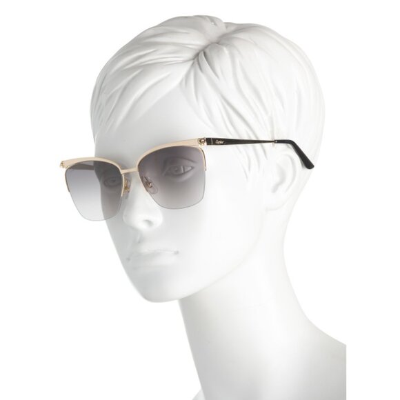 CARTIER Gold 59mm Square Sunglasses - Picture 2 of 2